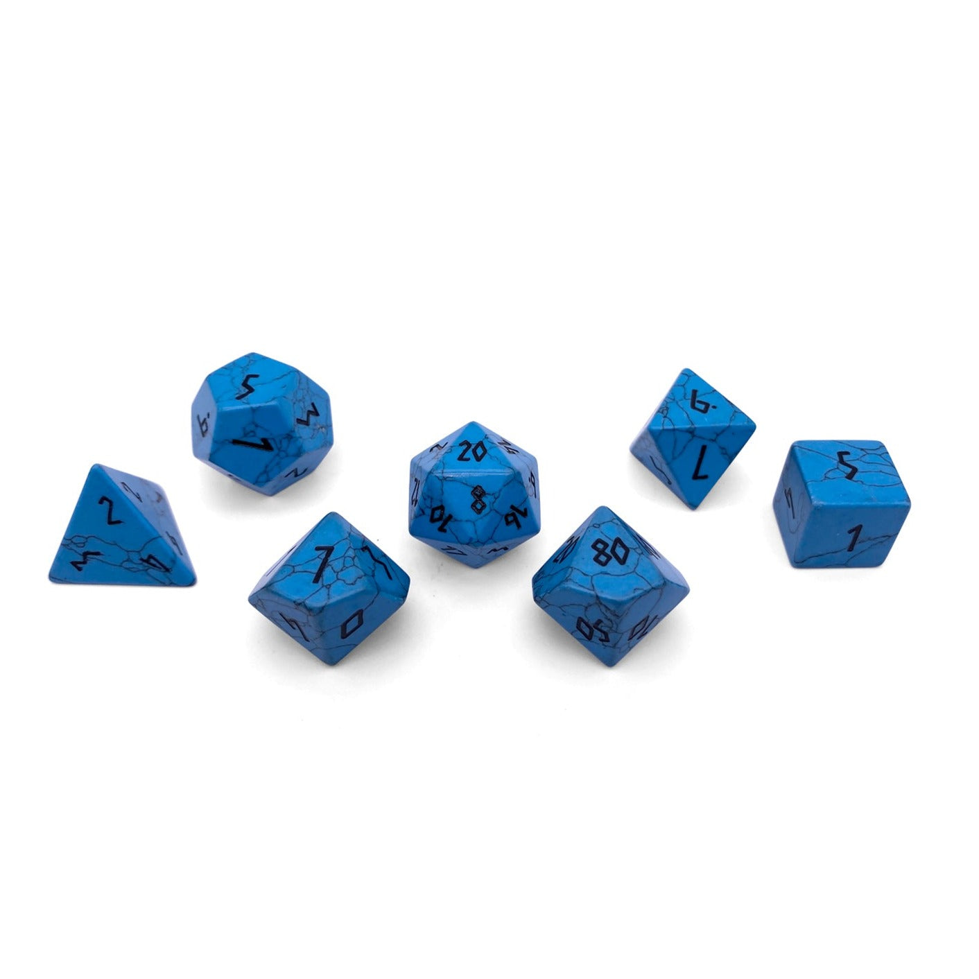 Blue Turquoise - 7 Piece RPG Set Gemstone Dice-Gemstone Dice-Norse Foundry-Dungeons and Dragons Dice-Gem Dice-DND Dice-Gaming Dice