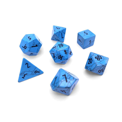 Blue Turquoise - 7 Piece RPG Set Gemstone Dice