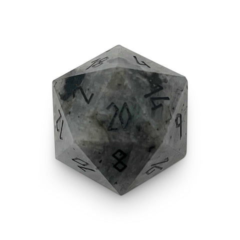 Blue Labradorite - Single D20 Gemstone Dice