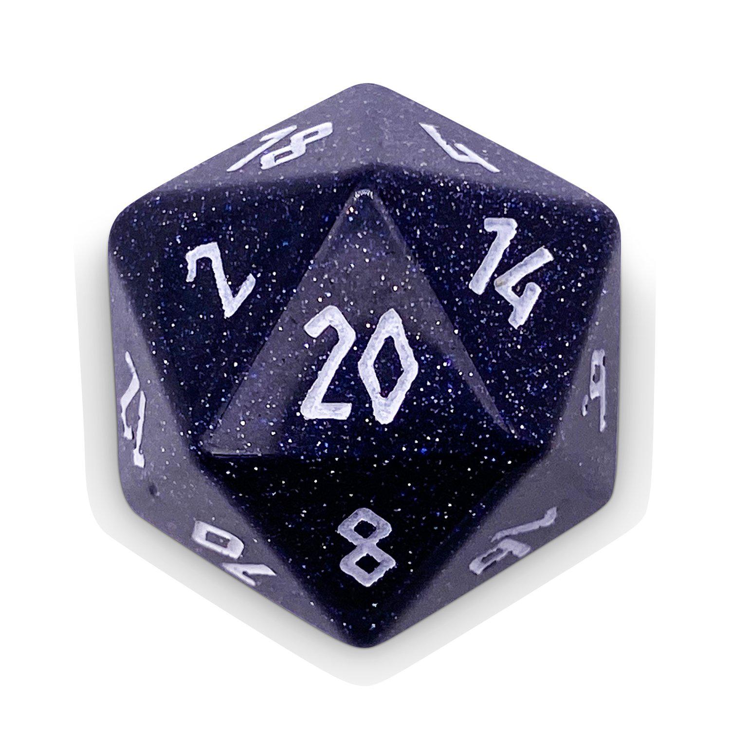 Blue Sandstone - Single D20 Gemstone Dice - NOR 01103