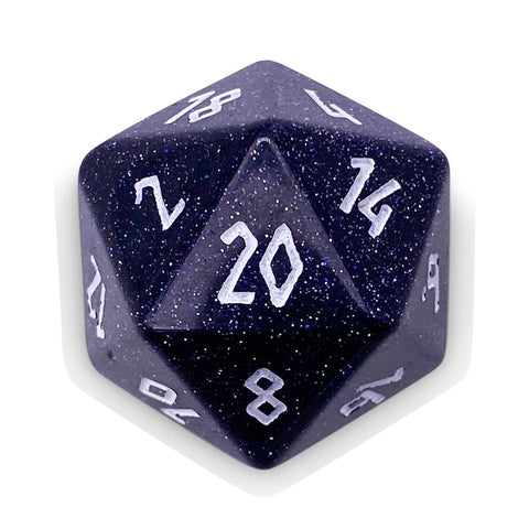 Blue Sandstone - Single D20 Gemstone Dice