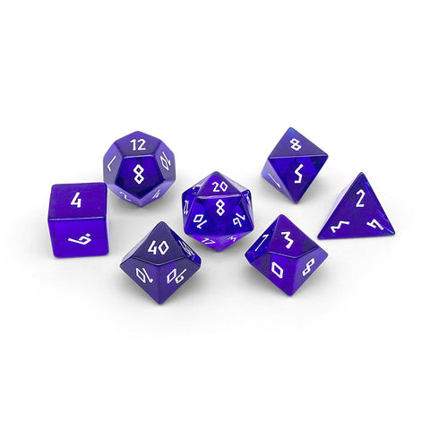 Zircon Blue Topaz - 7 Piece RPG Set Zircon Glass Dice