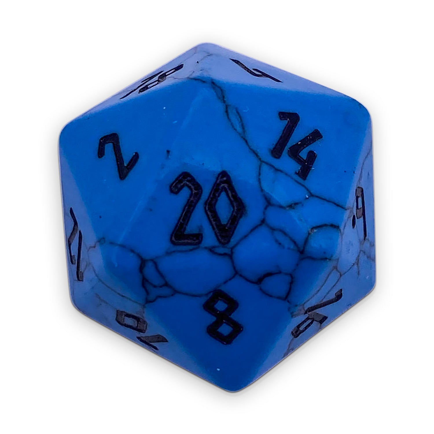 Blue Turquoise - Single D20 Gemstone Dice - NOR 01104