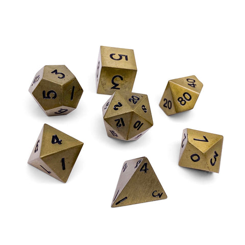 Bronze Dragon Scale - 7 Piece Metal D&D & RPGs Dice Set