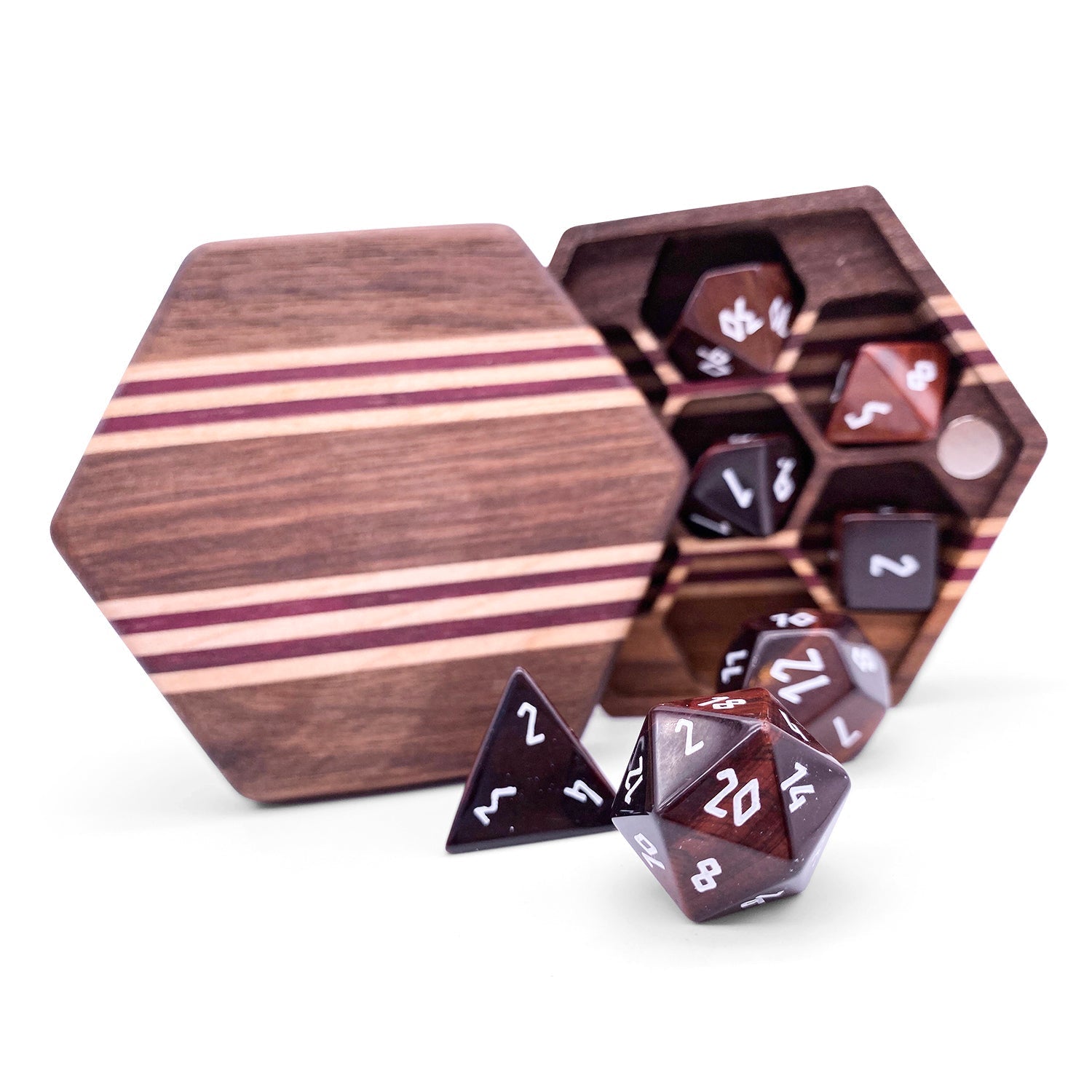 Bull's Eye - 7 Piece RPG Set Gemstone Dice-Gemstone Dice-Norse Foundry-Dungeons and Dragons Dice-Gem Dice-DND Dice-Gaming Dice