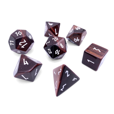 Bull's Eye - 7 Piece RPG Set Gemstone Dice