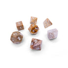 Coral Fossil - 7 Piece RPG Set Gemstone Dice-Gemstone Dice-Norse Foundry-Dungeons and Dragons Dice-Gem Dice-DND Dice-Gaming Dice