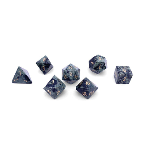 Crocodile Jasper - 7 Piece RPG Set Gemstone Dice