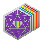 D20 Retro Rainbow Dice Die - Hard Enamel Adventure Dice Pin Metal by Norse Foundry - NOR 03620