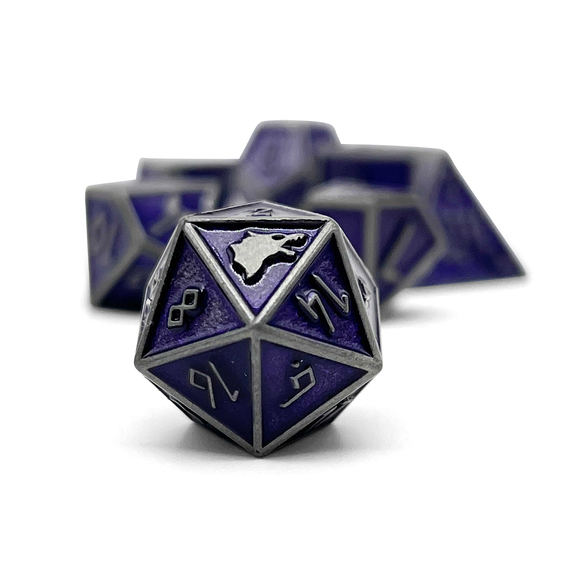 Doppelgänger Norse Themed Metal Dice Set -Metal Dice-Norse Foundry-Dungeons and Dragons-DND Dice-D20-Dice-DND