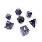 Ebony Cats Eye - 7 Piece RPG Set Glass Dice - NOR 01502