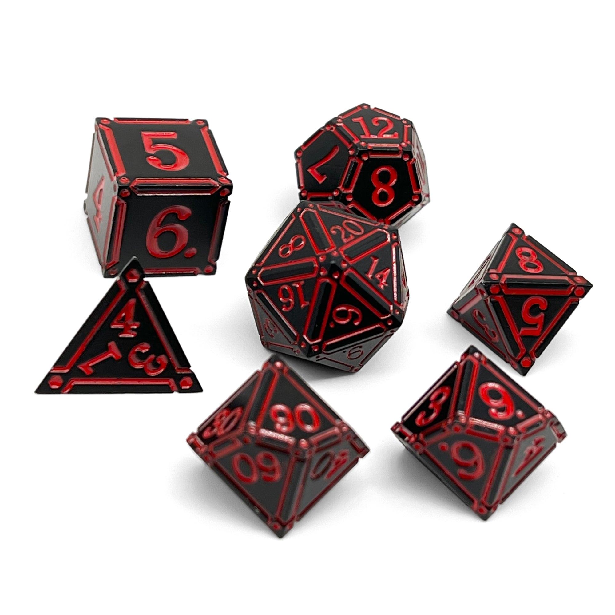 Ironworks - Efreet Flames 7 Piece RPG set Alloy Dice - NOR 00410