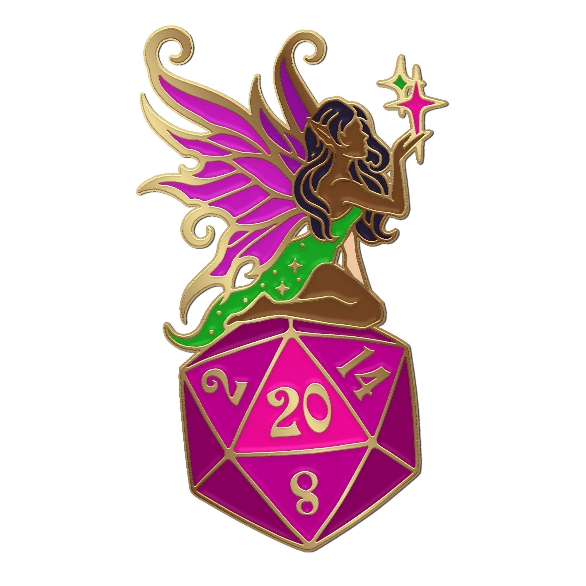 Fairy D20 Pin-Enamel Pins-Norse Foundry-D&D Enamel Pin-DND Pin-Dungeons and Dragons Enamel Pin