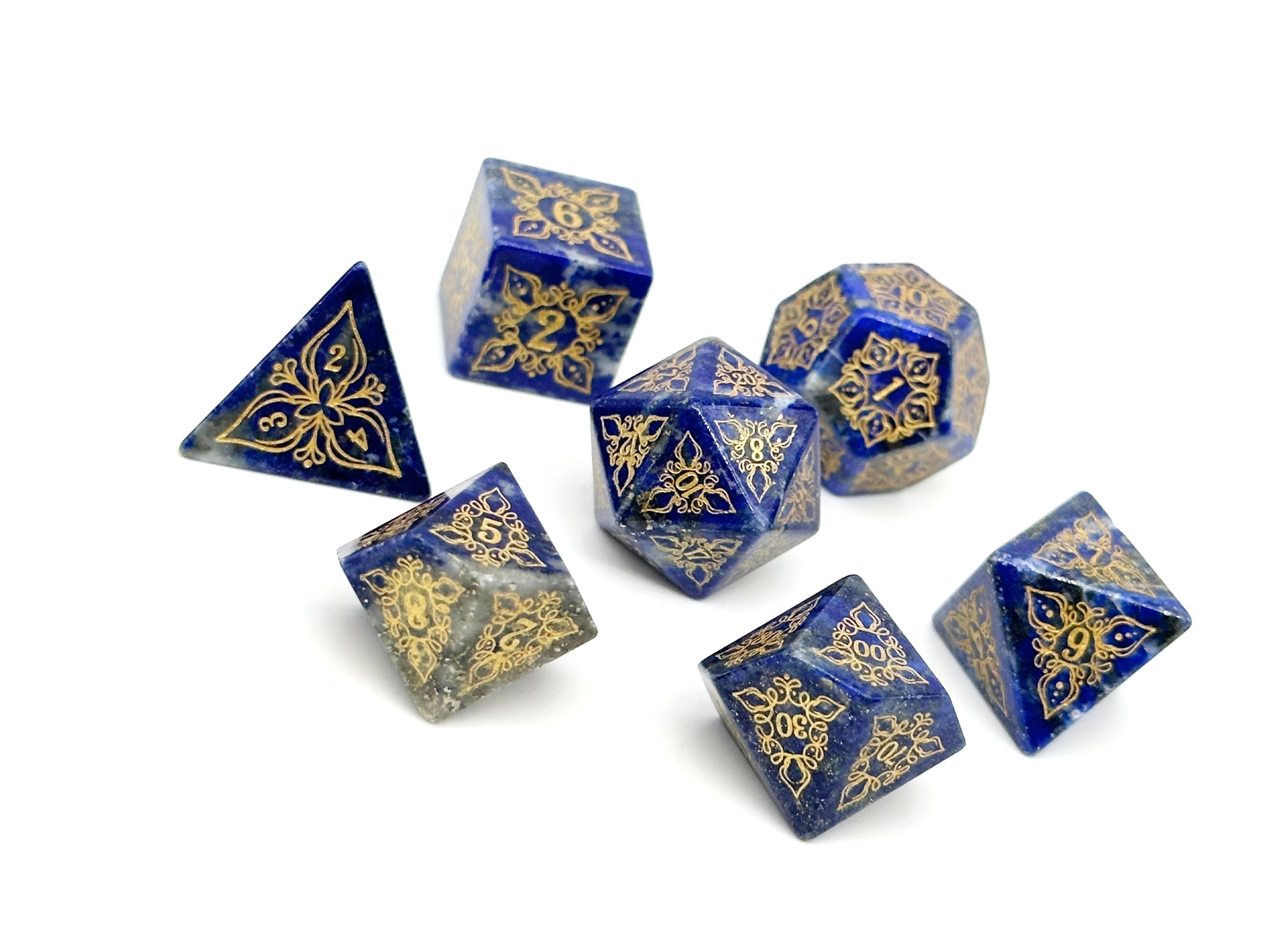 Feyweave - Lapis Lazuli-Gemstone Dice-Norse Foundry-Dungeons and Dragons Dice-Gem Dice-DND Dice-Gaming Dice