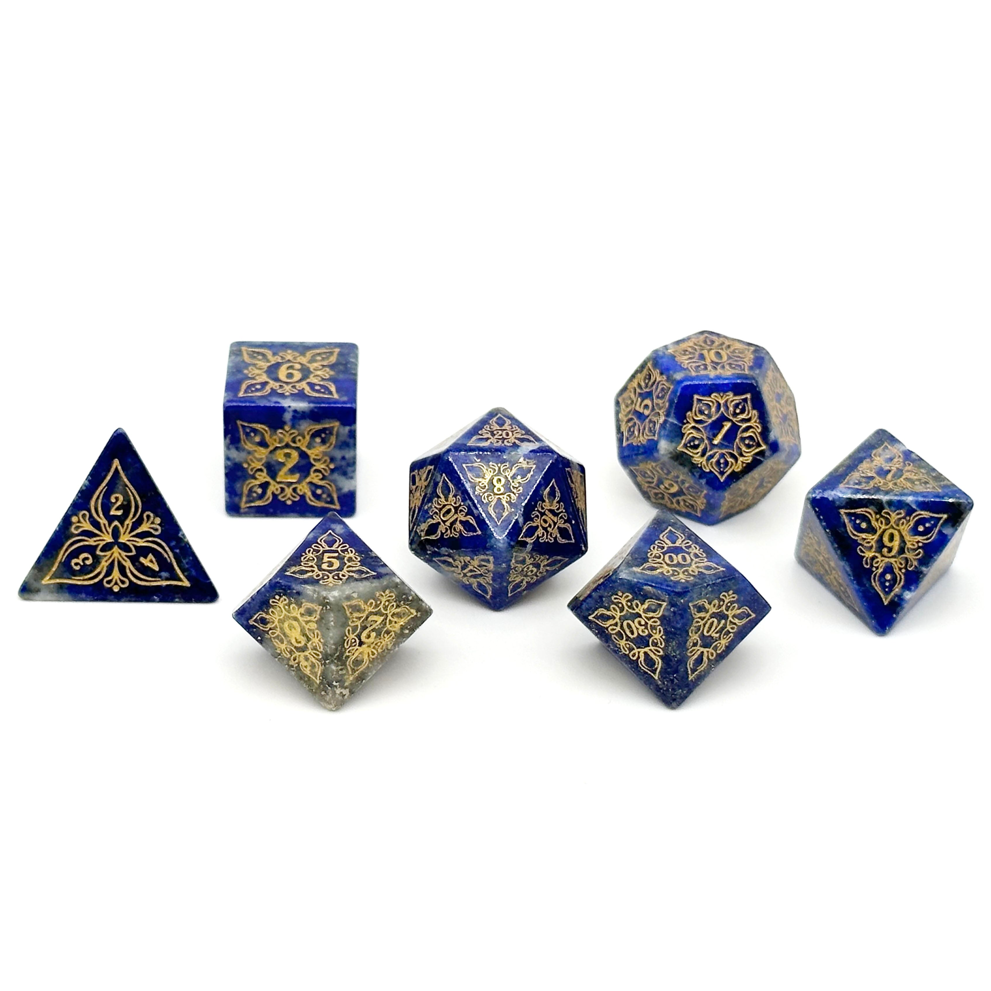 Feyweave - Lapis Lazuli-Gemstone Dice-Norse Foundry-Dungeons and Dragons Dice-Gem Dice-DND Dice-Gaming Dice