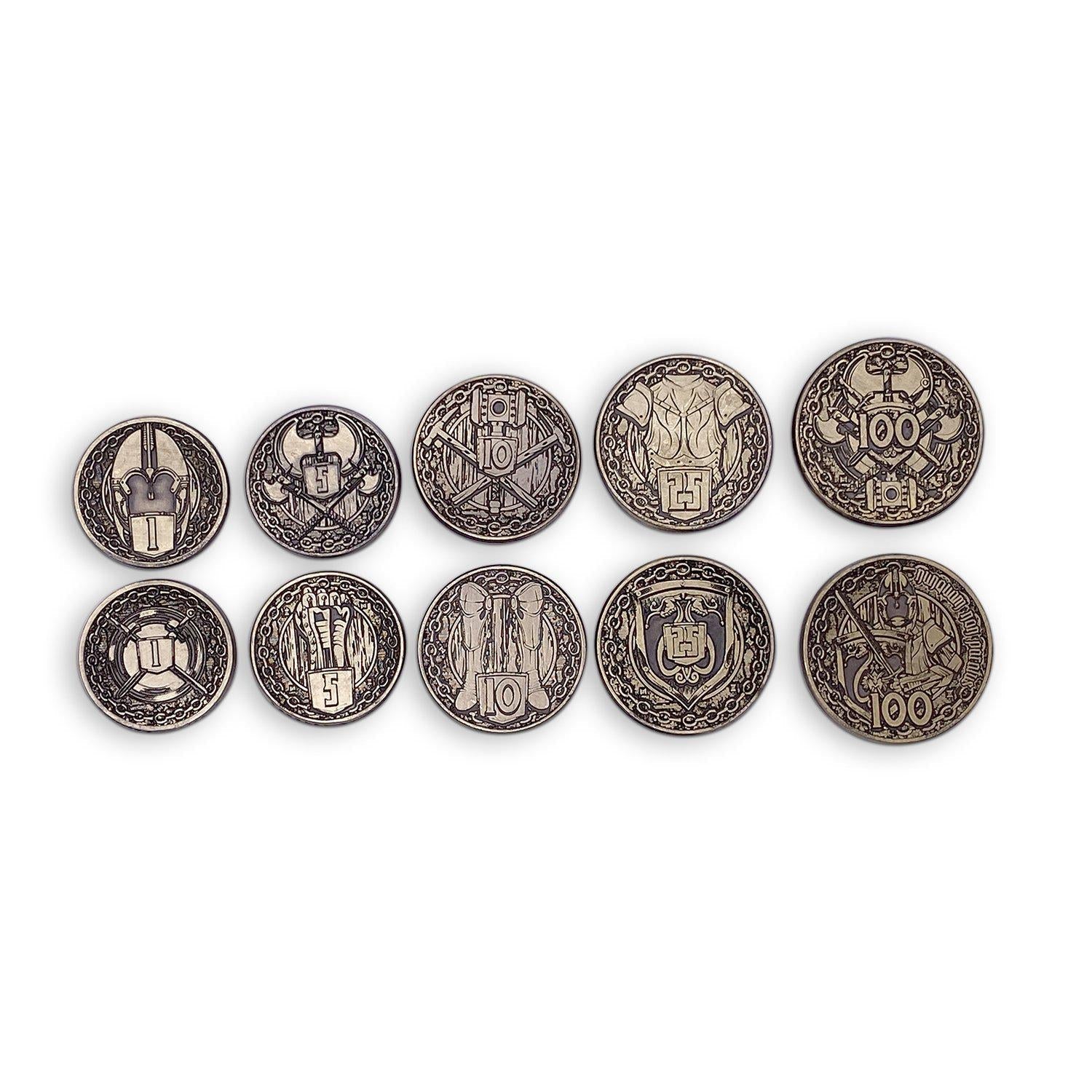 Adventure Coins - Fighter Metal Coins Set of 10-RPG Coins-Norse Foundry-Metal Coins-DND Coins-TTRPG Coins