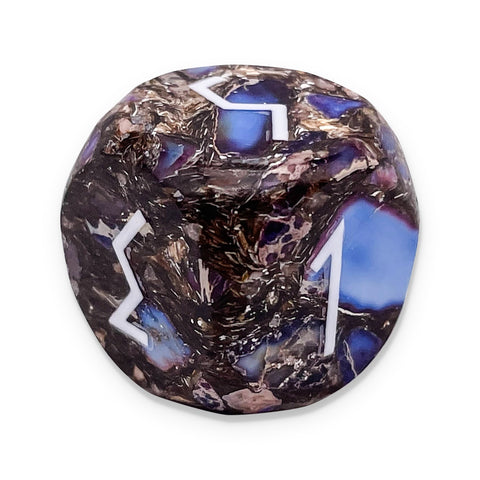 Bronzite Purple Imperial Jasper - Single D6 TruStone Dice