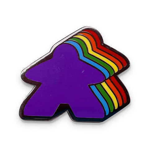 Retro Rainbow Meeple - Hard Enamel Adventure Pin By Norse Foundry