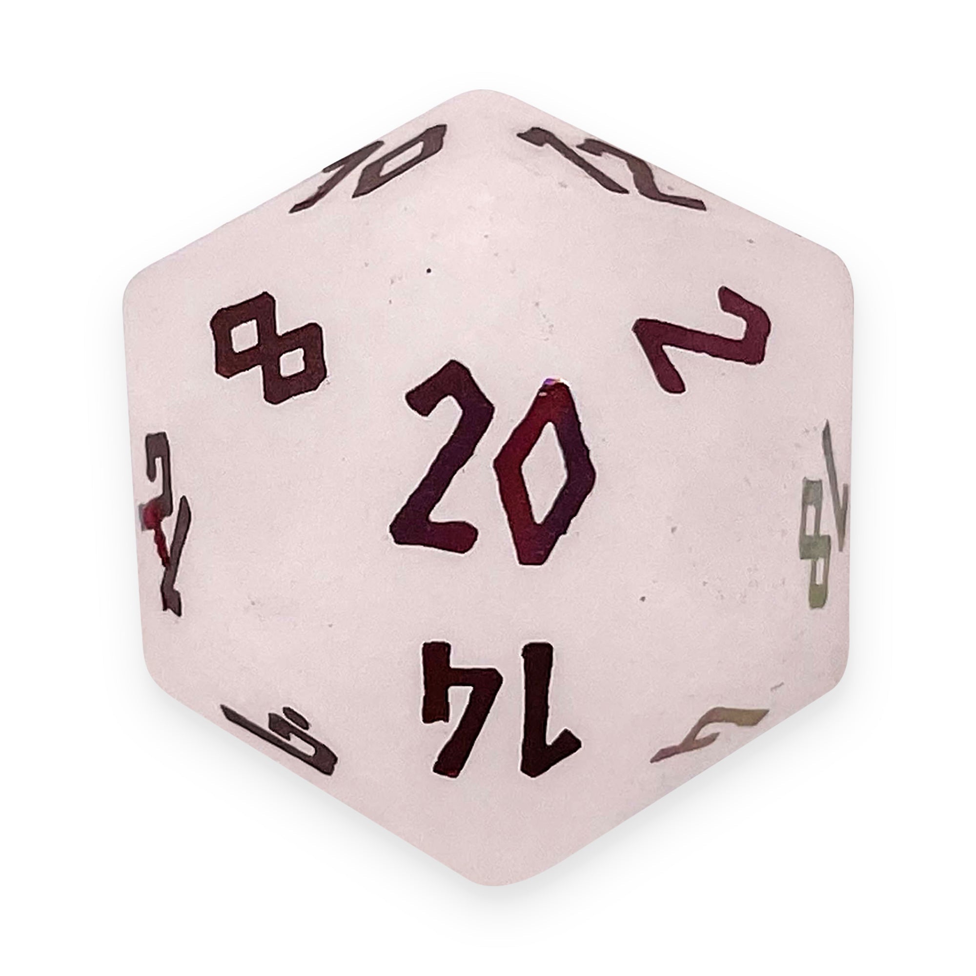 Quartz - Raised Holographic Single D20 Gemstone Dice - NOR 01119