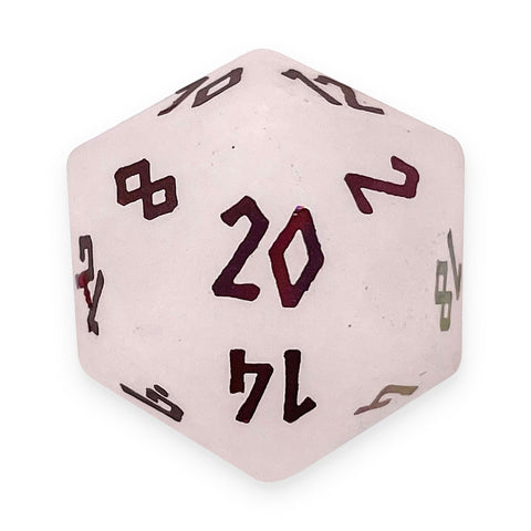 Quartz - Raised Holographic Single D20 Gemstone Dice