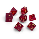 Zircon Garnet - 7 Piece RPG Set Zircon Glass Dice - NOR 01558