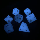 Glowstone Blue - 7 Piece RPG Set Gemstone Dice-Gemstone Dice-Norse Foundry-Dungeons and Dragons Dice-Gem Dice-DND Dice-Gaming Dice