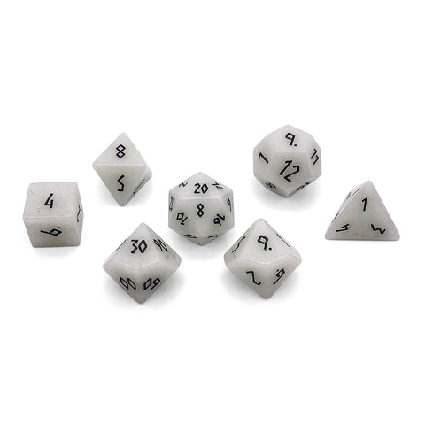 Glowstone Green - 7 Piece RPG Set Gemstone Dice