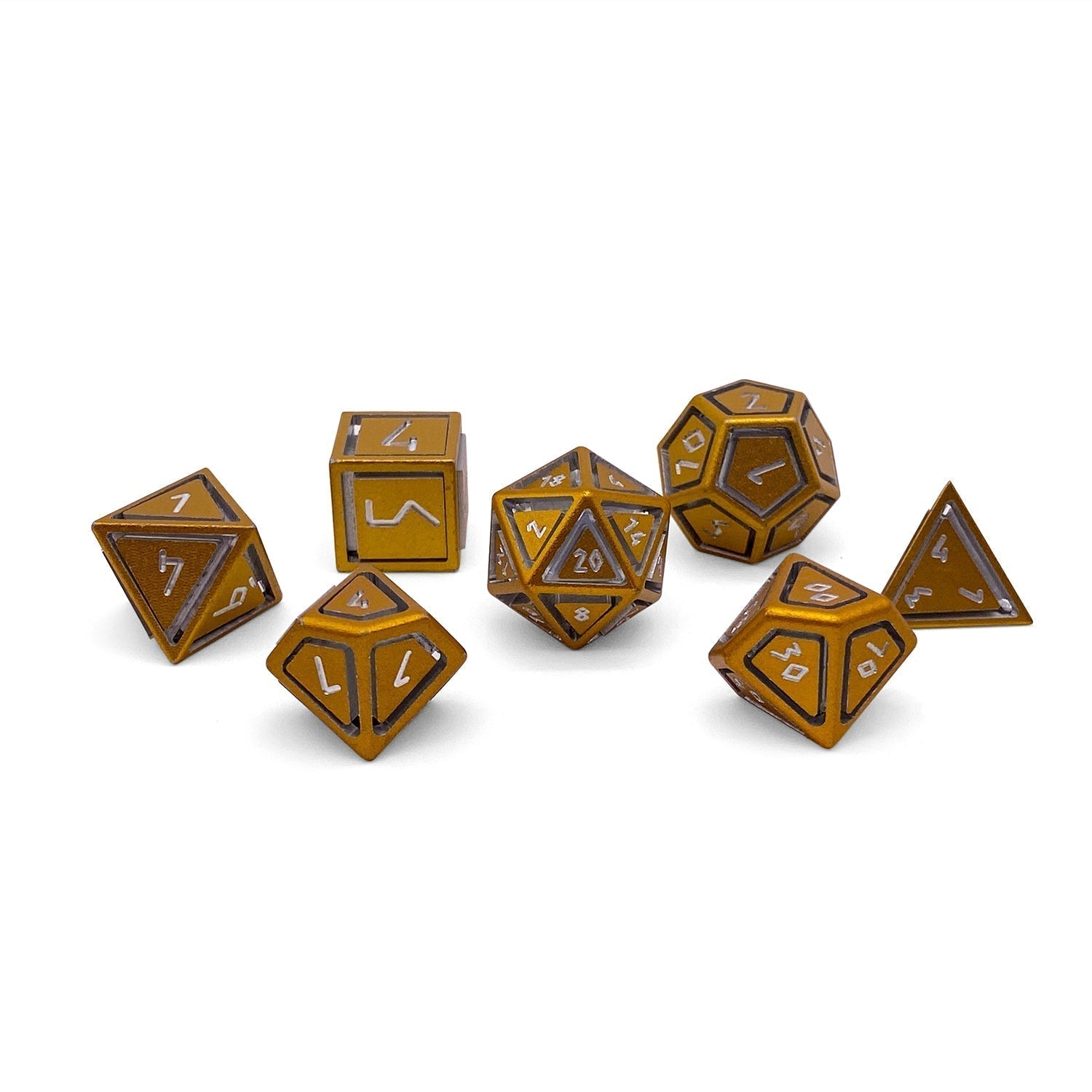 Gold Coin - Nimbus™ 7 Piece RPG Set 6063 Aluminum Dice - NOR 02598