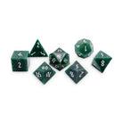 Green African Jade - 7 Piece RPG Set Gemstone Dice-Gemstone Dice-Norse Foundry-Dungeons and Dragons Dice-Gem Dice-DND Dice-Gaming Dice