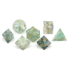 Green Fluorite - 7 Piece RPG Set Gemstone Dice-Gemstone Dice-Norse Foundry-Dungeons and Dragons Dice-Gem Dice-DND Dice-Gaming Dice