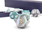 Green Striped Agate - 7 Piece RPG Set Gemstone Dice-Gemstone Dice-Norse Foundry-Dungeons and Dragons Dice-Gem Dice-DND Dice-Gaming Dice