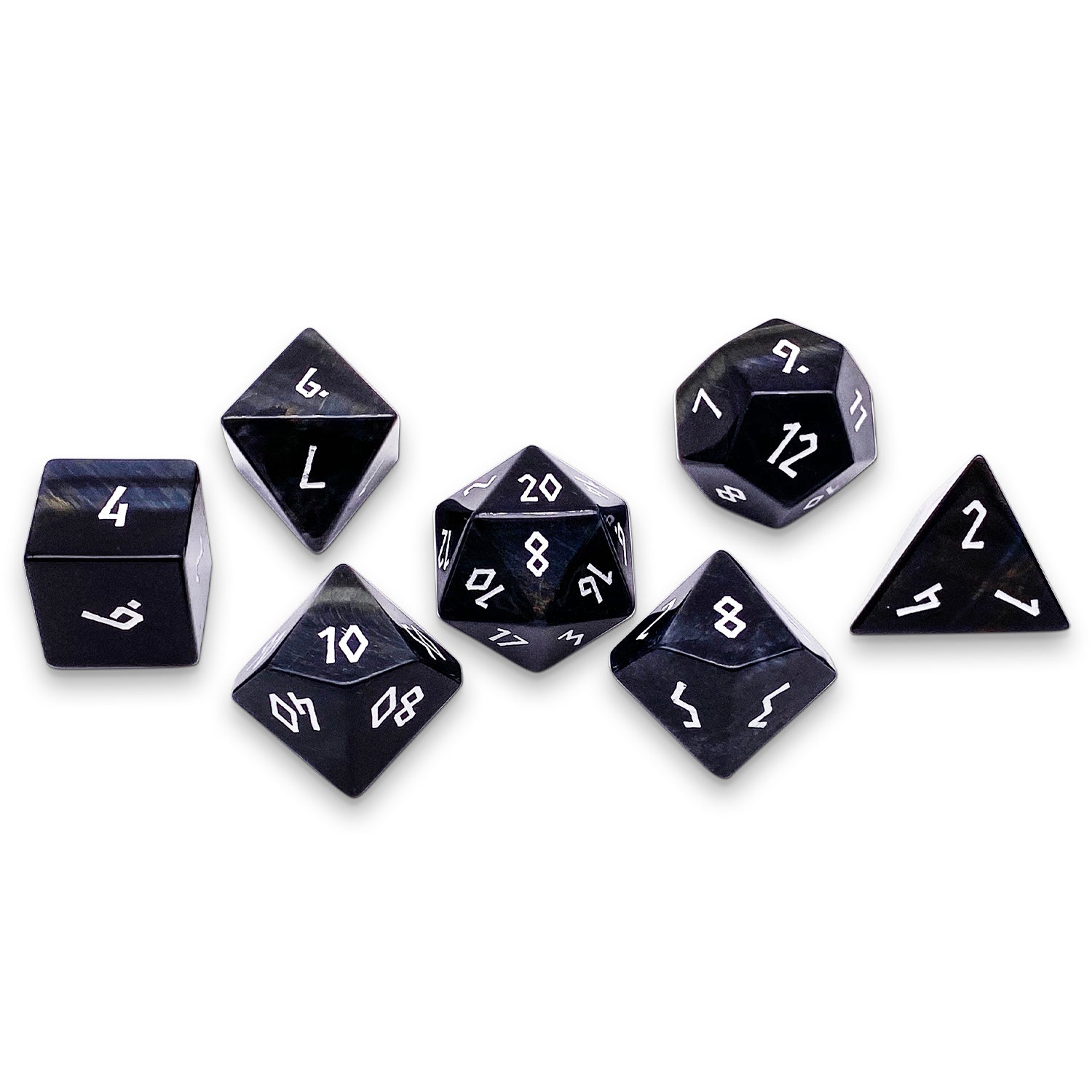 Hawk's Eye - 7 Piece RPG Set Gemstone Dice-Gemstone Dice-Norse Foundry-Dungeons and Dragons Dice-Gem Dice-DND Dice-Gaming Dice