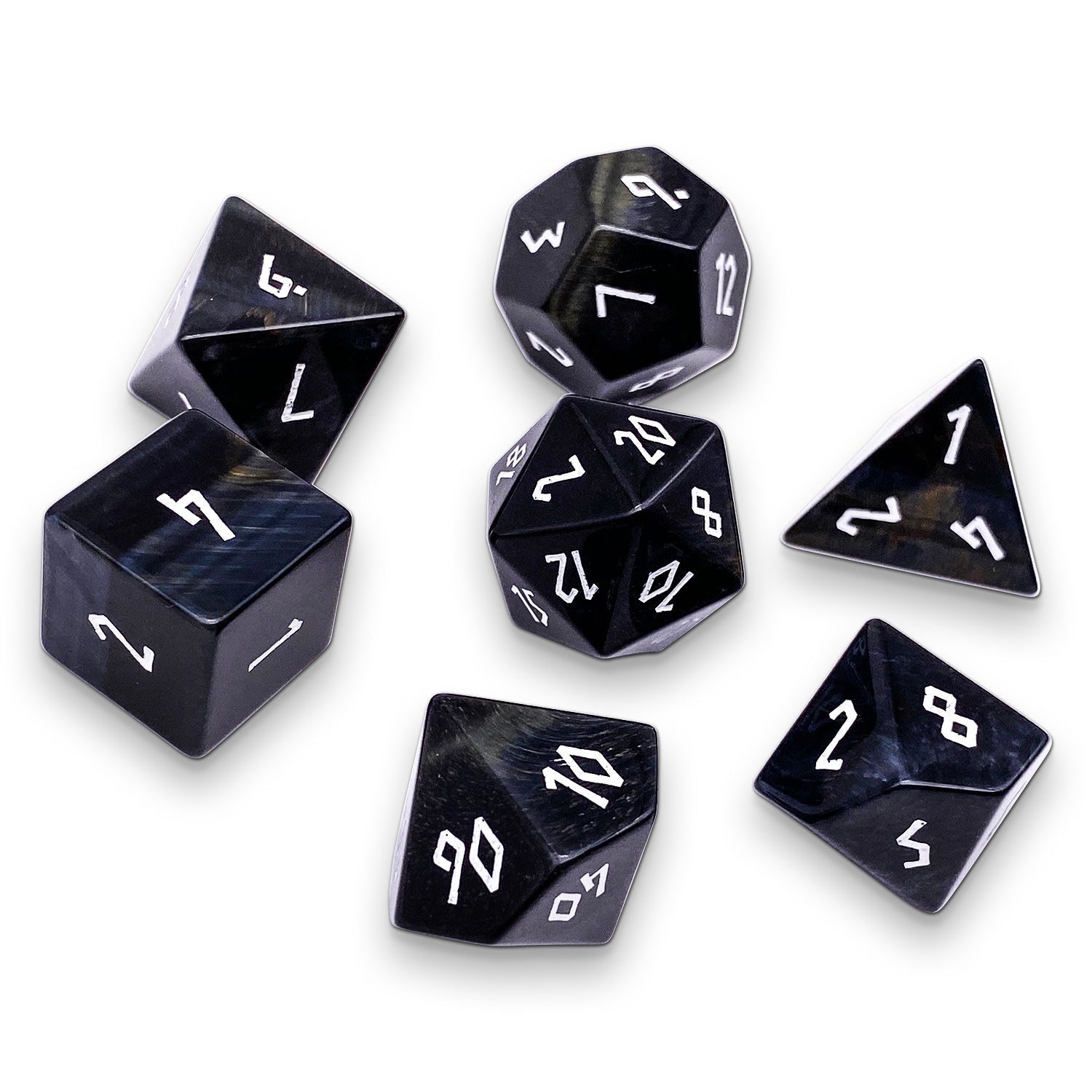 Hawk's Eye - 7 Piece RPG Set Gemstone Dice-Gemstone Dice-Norse Foundry-Dungeons and Dragons Dice-Gem Dice-DND Dice-Gaming Dice