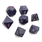 Hematite - Raised Holographic 7 Piece RPG Set Gemstone Dice-Gemstone Dice-Norse Foundry-Dungeons and Dragons Dice-Gem Dice-DND Dice-Gaming Dice