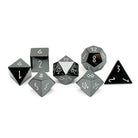 Hematite - 7 Piece RPG Set Gemstone Dice - NOR 01051