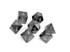 Hematite - 7 Piece RPG Set Gemstone Dice - NOR 01051