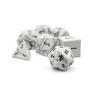 White Howlite - Pebble RPG Set Gemstone Dice-Pebbles-NOR 01076-Norse Foundry-dungeon and dragons-dice-dnd-dungeon & dragons