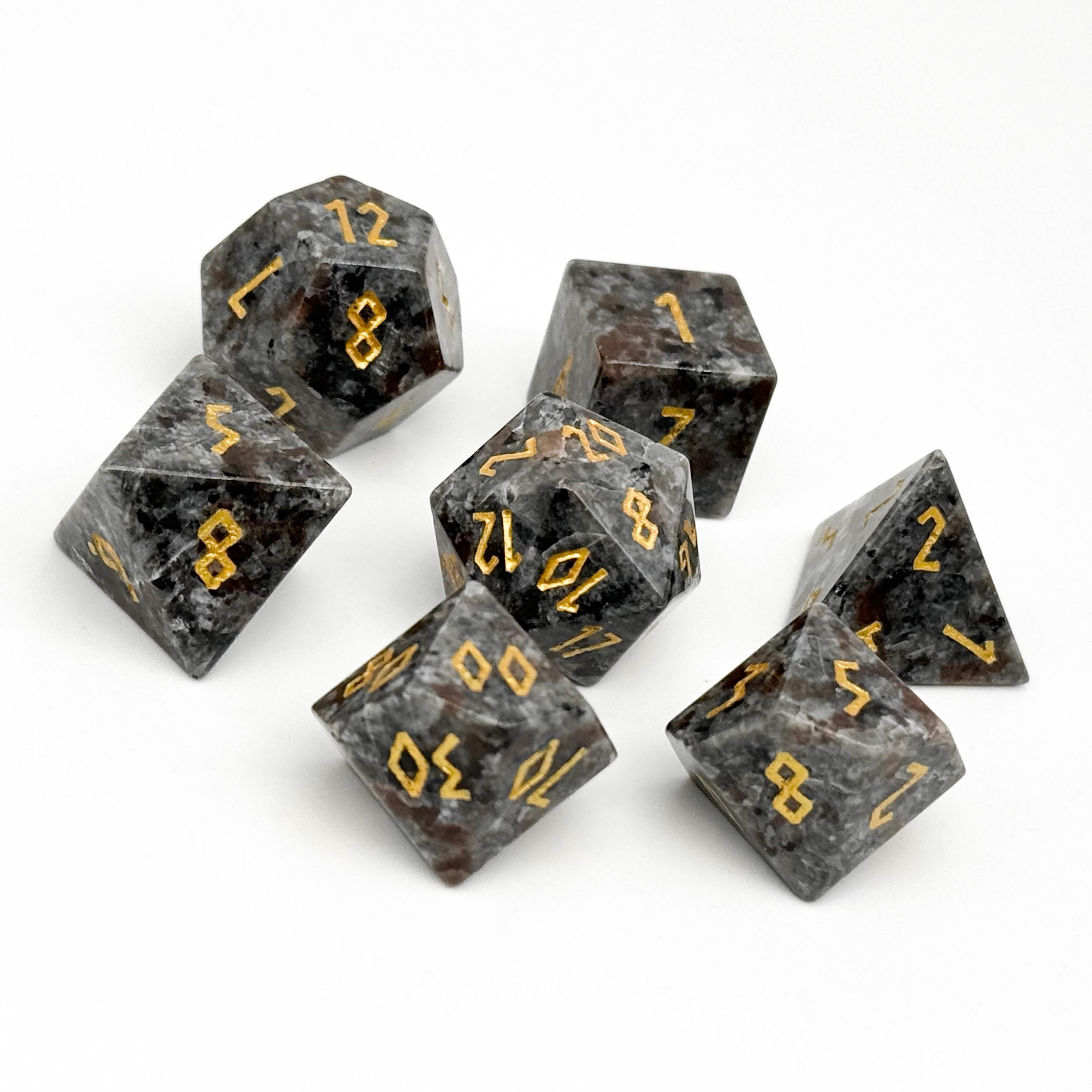 Yooperlight - 7 Piece RPG Set Gemstone Dice - NOR 01095