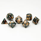 Malachite Orange Imperial Jasper- 7 Piece RPG Set TruStone Dice - NOR 01434