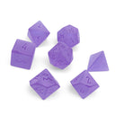 Frosted Amethyst - Raised 7 Piece RPG Set Zircon Glass Dice - NOR 01524