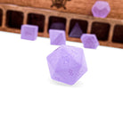 Frosted Amethyst - Raised 7 Piece RPG Set Zircon Glass Dice - NOR 01524