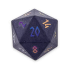 Black Obsidian - Raised Holographic Single D20 Gemstone Dice - NOR 01121