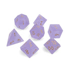 Frosted Amethyst - Gold Font 7 Piece RPG Set Zircon Glass Dice - NOR 01523