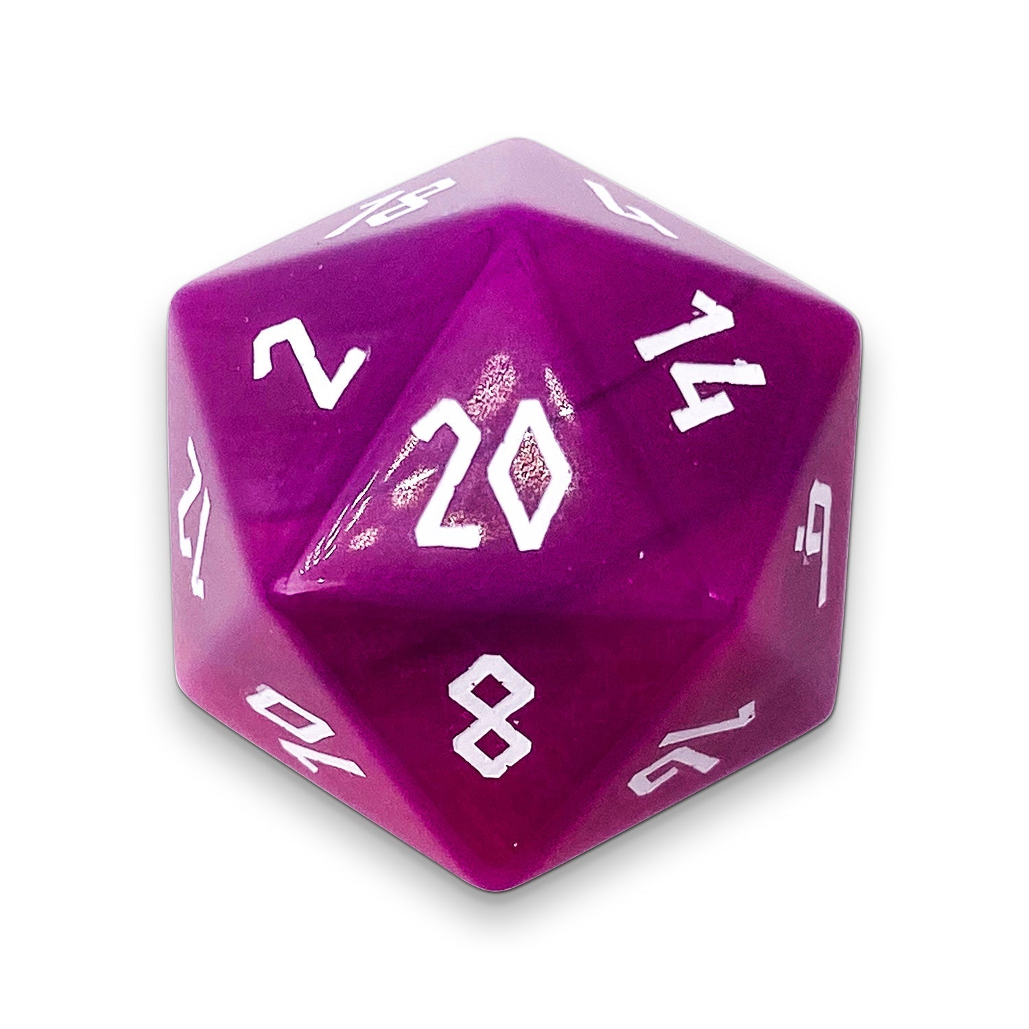 Pink Striped Agate - Single D20 Gemstone Dice - NOR 03951