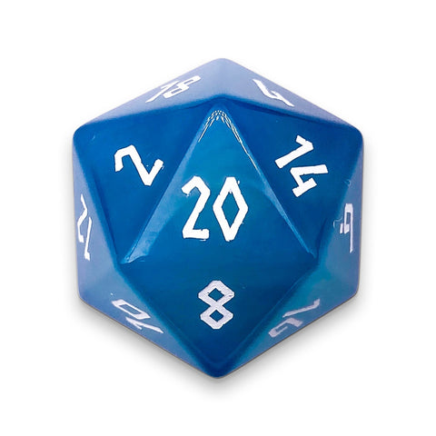 Blue Striped Agate - Single D20 Gemstone Dice