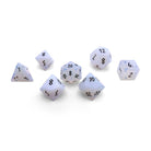 Opalite - Black Font 7 Piece RPG Set Gemstone Dice - NOR 01013