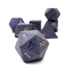 Hematite - Raised Holographic 7 Piece RPG Set Gemstone Dice - NOR 01052