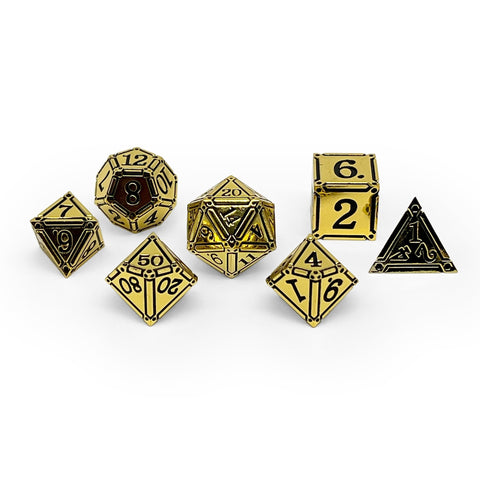 Ironworks - Ancient Treasures 7 Piece RPG set Alloy Dice