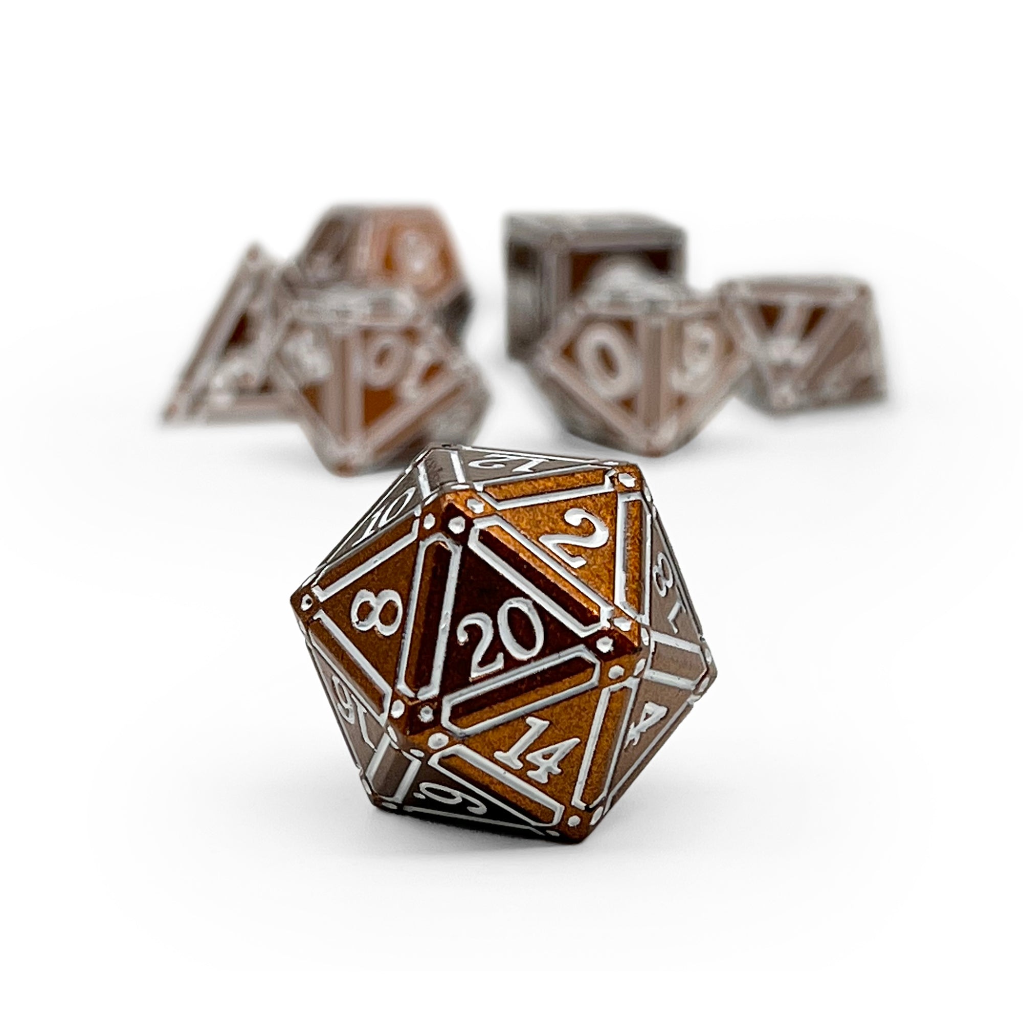 Ironworks - Hellfire 7 Piece RPG set Alloy Dice-Metal Dice-Norse Foundry-Dungeons and Dragons-DND Dice-D20-Dice-DND