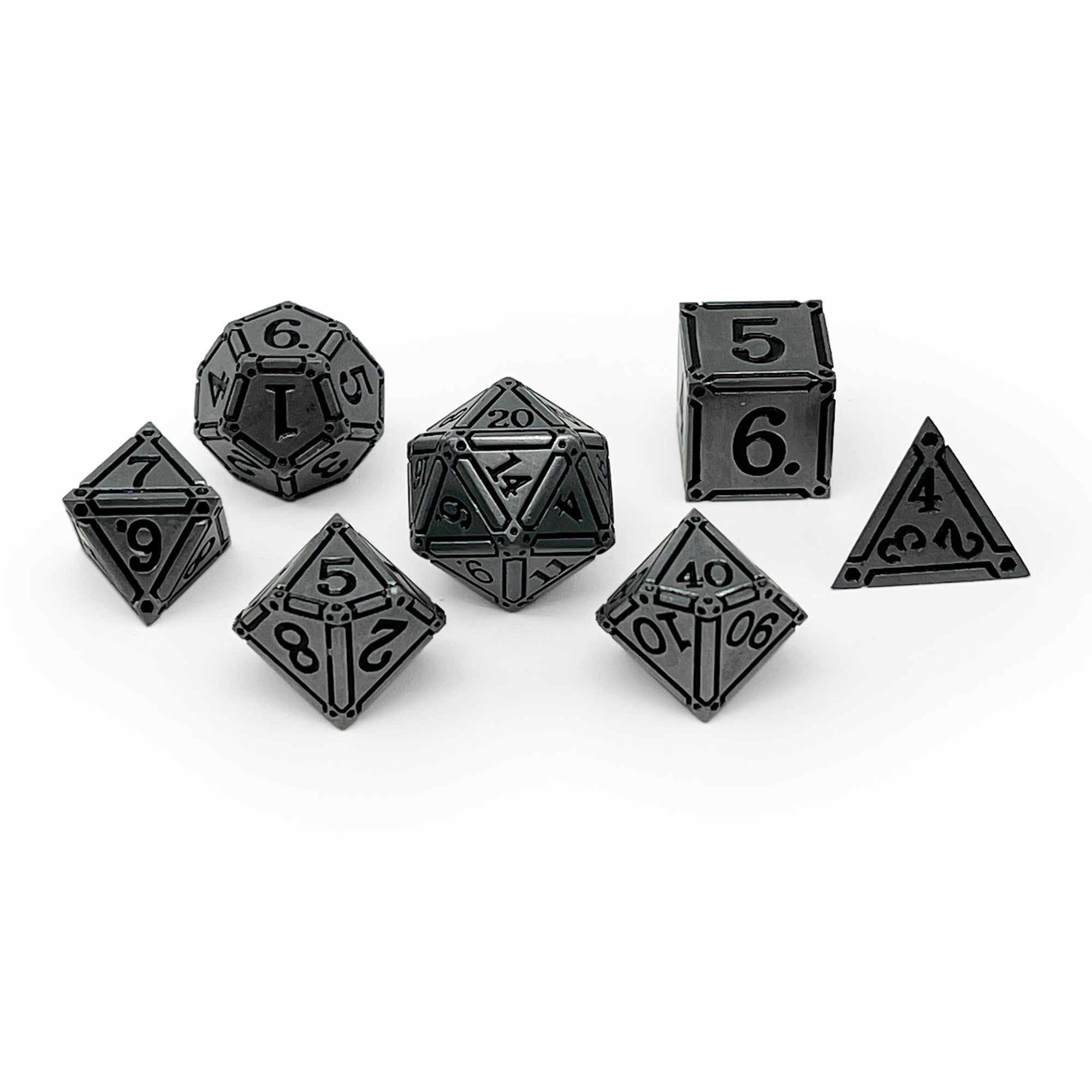 Ironworks - Holy Avenger 7 Piece RPG set Alloy Dice-Metal Dice-Norse Foundry-Dungeons and Dragons-DND Dice-D20-Dice-DND